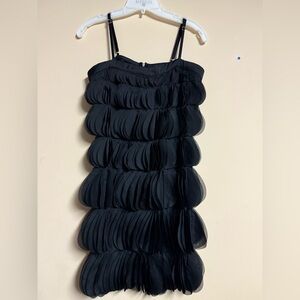 ORANGE Black Layered Dress
Size Small